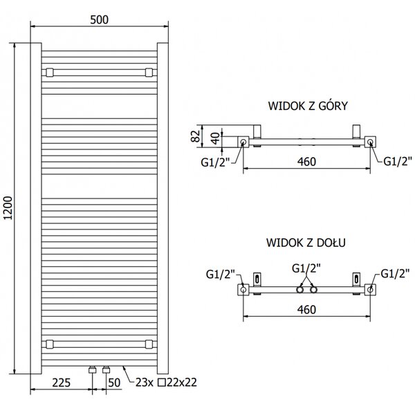 Mexen Pluton radiator electric 1200 x 500 mm, 600 W, alb - W106-1200-500-2600-20
