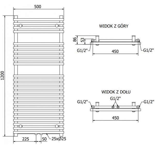 Mexen Sol, element electric de încălzire 1200x500 mm + tijă de încălzire 600 W, alb, W125-1200-500-2600-20