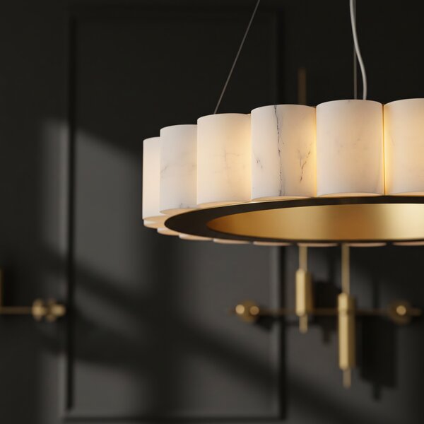 Lampă suspendată APP1801-CP 50 cm Brush Gold