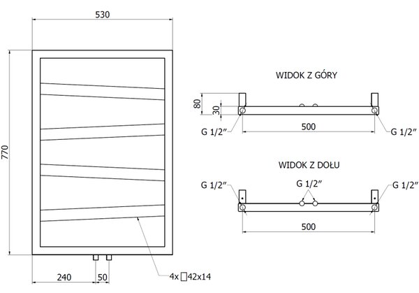 Mexen, Calorifer decorativ de baie Mexen Zoom 770 x 530 mm, 275 W, alb - W130-0770-530-00-20