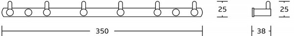 Mexen Accesorii Mexen, suport pentru prosoape, 6 carlige, auriu, 709166-50