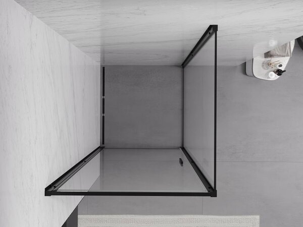 Mexen Exo cabină de duș pivotantă 70 x 70 cm, transparentă, neagră - 817-070-070-70-00