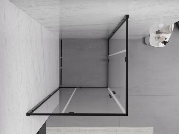 Mexen Exo cabină de duș pătrată cu deschidere de 70 x 70 cm, transparentă, neagră - 8110-070-070-70-00