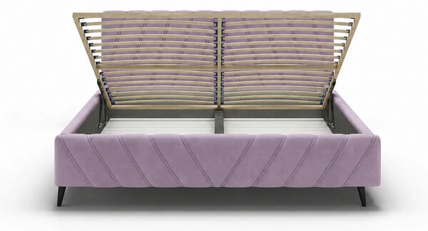 Pat CALYPSO SR 160x200, stofa catifelata roz prafuit - Riviera 62, cu