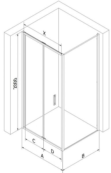 Mexen Exo cabină de duș pliabilă 75 x 75 cm, transparentă, crom - 816-075-075-01-00