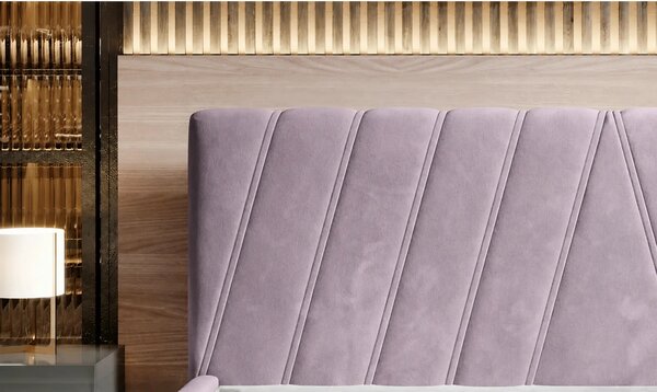 Pat CALYPSO SR 160x200, stofa catifelata roz prafuit - Riviera 62, cu