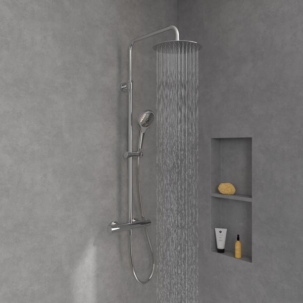 Villeroy & Boch Verve Showers set de duș perete cu termostat cu duș de ploaie crom TVS10900500061