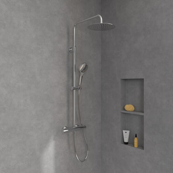 Villeroy & Boch Verve Showers set de duș perete cu termostat cu duș de ploaie crom TVS10900500061