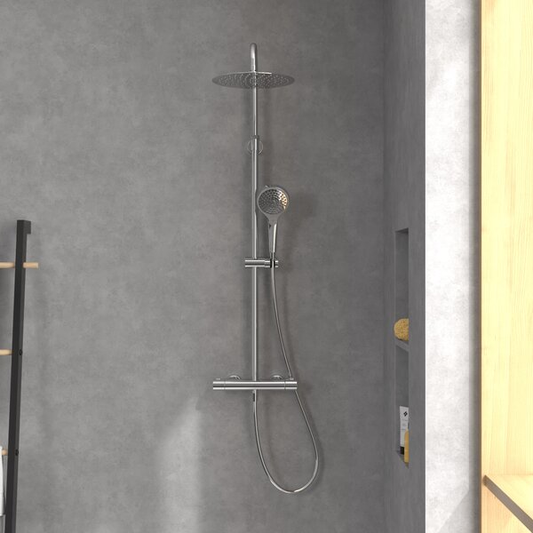Villeroy & Boch Verve Showers set de duș perete cu termostat cu duș de ploaie crom TVS10900500061