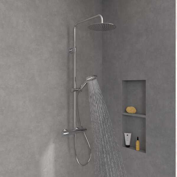 Villeroy & Boch Verve Showers set de duș perete cu termostat cu duș de ploaie crom TVS10900500061