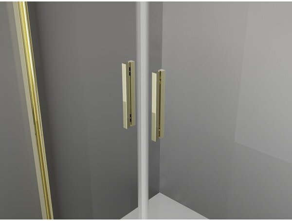 Mexen Exo cabină de duș cu ușă oscilantă 90 x 90 cm, transparentă, aurie - 814-090-090-50-00