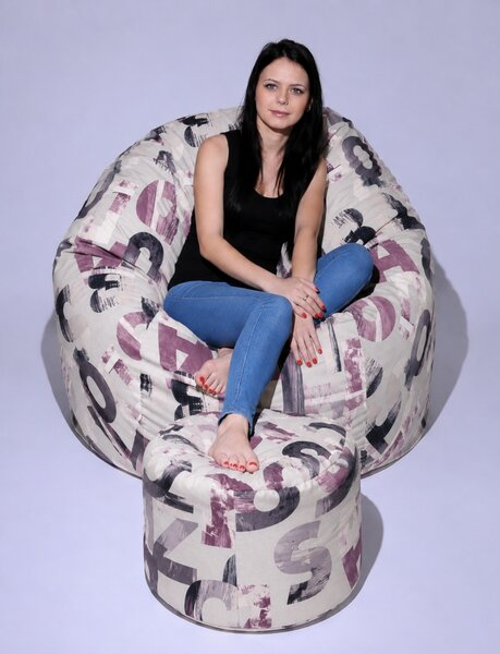 Set Fotoliu King Size cu Otoman (suport picioare), Material Textil - Urban Mystique