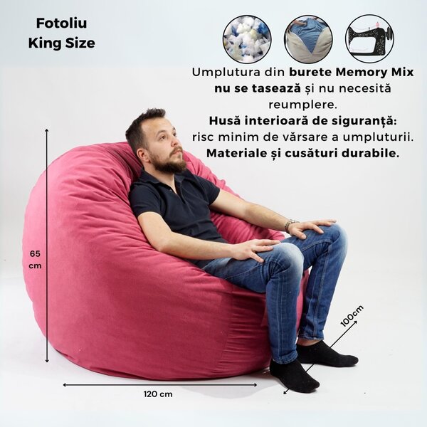 Set Fotoliu King Size cu Perna, Material Textil - Urban Mystique