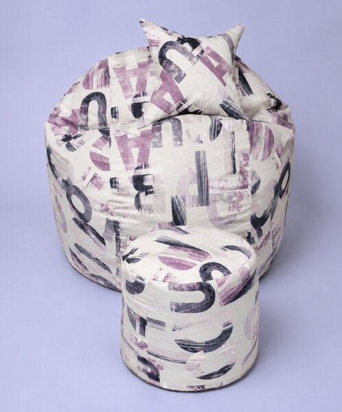 Set Fotoliu King Size cu Otoman (suport picioare) si Perna, Material Textil - Urban Mystique