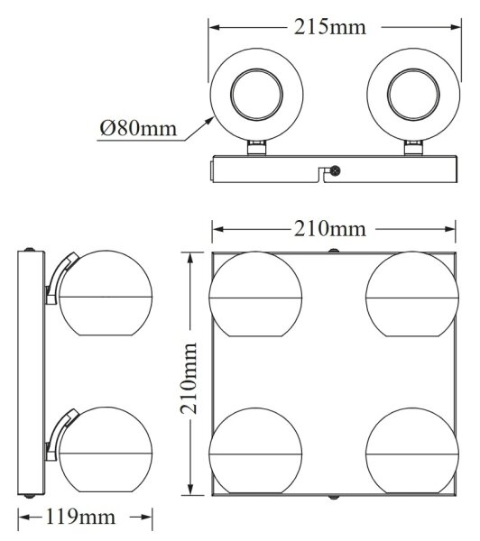 Osram - Spot SPHERAL 4x GU10/6W/230V alb