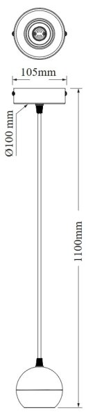 Osram - Lampă suspendată pe cablu SPOT SPHERAL 1xGU10/6W/230V, neagră