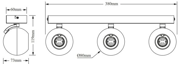 Osram - Corp de iluminat tip spot SPHERAL 3xGU10/6W/230V, negru