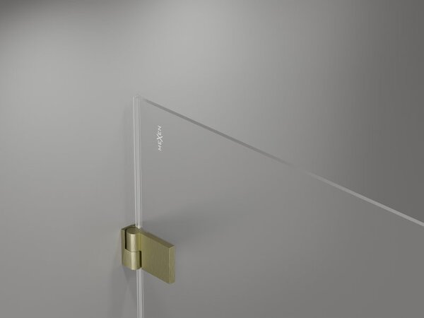 Mexen Lunar-B L cabină de duș pivotantă dreapta 100 x 80 cm, transparentă, aurie periată - 832L-100-080-55-00-P
