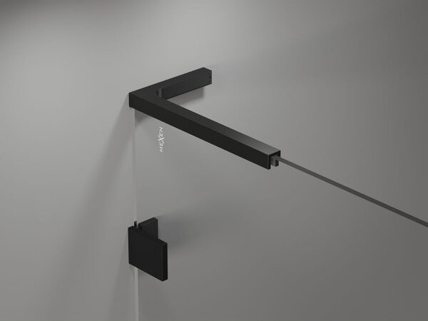 Mexen Lunar L paravan pentru cadă 1-canată 60 x 150 cm, transparent, negru - 897L-060-000-70-00
