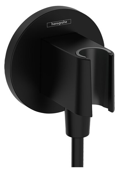 Racord de dus, Hansgrohe, FixFit S, cu suport pentru para, negru mat