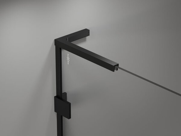 Mexen Lunar L paravan pentru cadă 1-canată 60 x 150 cm, transparent, negru - 897L-060-000-70-00