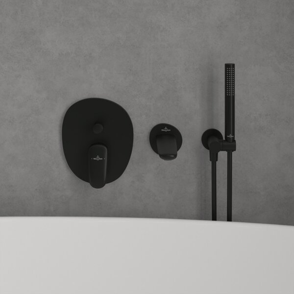 Villeroy & Boch Antao baterie cadă-duș ascuns negru TVT111001000K5