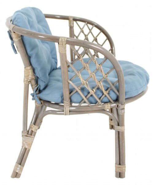 Set mobilier gradina, Bahama ratan natural, 4 piese, 4 locuri, culoare Gri