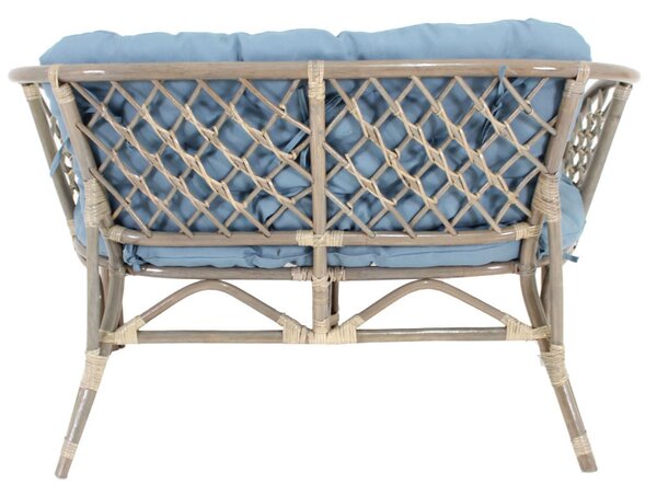 Set mobilier gradina, Bahama ratan natural, 4 piese, 4 locuri, culoare Gri