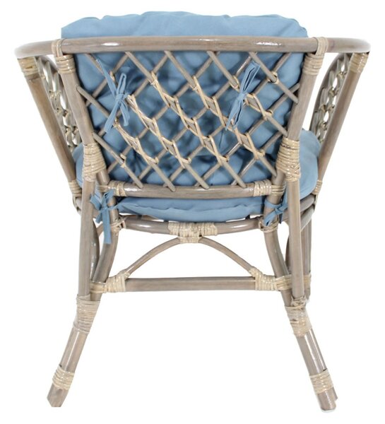 Set mobilier gradina, Bahama ratan natural, 4 piese, 4 locuri, culoare Gri