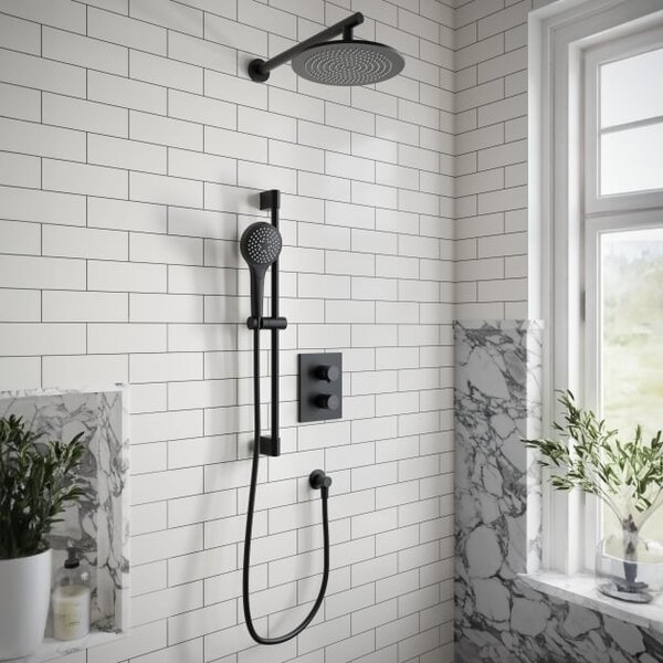 Set baterie cadă-duș Villeroy & Boch Universal Taps & Fittings TVD000653000K5, cap de duș Villeroy & Boch Universal Showers TVC000001000K5, TVS1090070