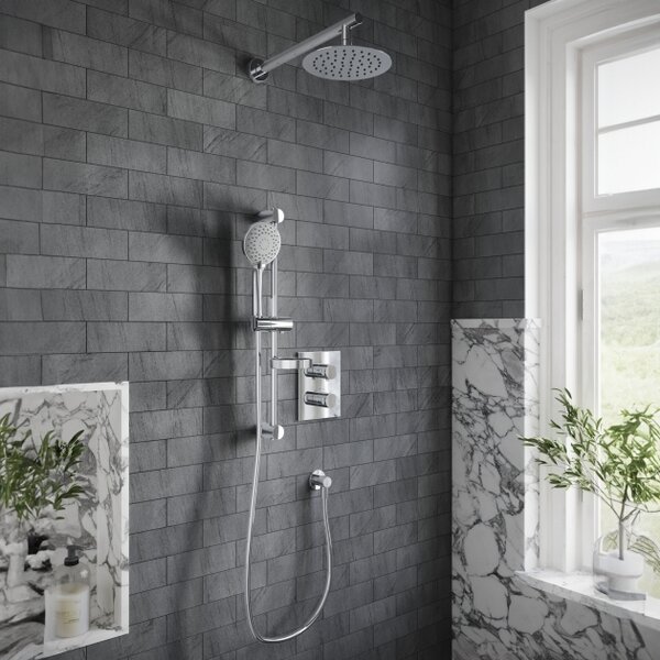 Set baterie cadă-duș Villeroy & Boch Universal Taps & Fittings TVD00065300061, cap de duș Villeroy & Boch Universal Showers TVC00040120061, TVD0006510
