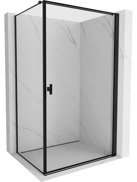 Cabină de duș cu balamale Mexen Mist-B, cu 1 aripă, dreapta, 100 x 70 cm, sticlă transparentă-ramă neagră, 8A2T-100-070-70-70-P