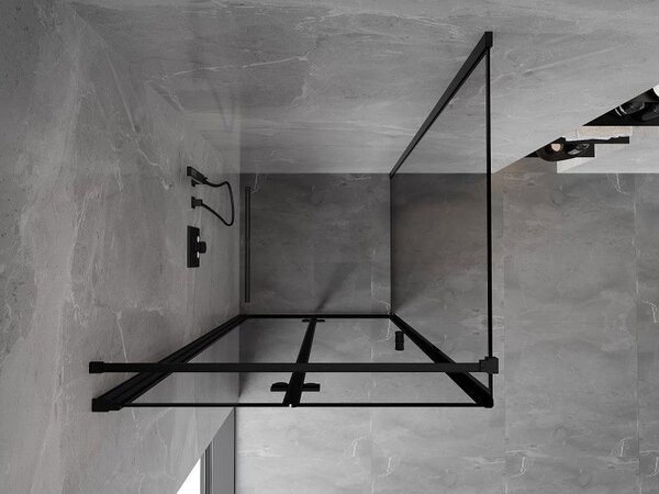 Mexen Mist-F cabină de duș pliabilă stânga 90 x 90 cm, cadru negru, negru - 8A6T-090-090-70-70-L