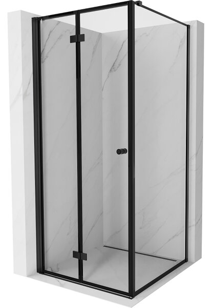 Mexen Mist-F cabină de duș pliabilă stânga 90 x 90 cm, cadru negru, negru - 8A6T-090-090-70-70-L
