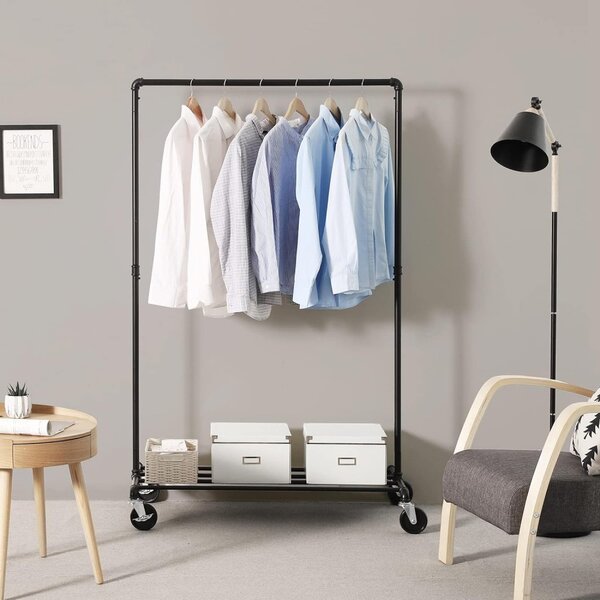 Suport pentru haine pe roti, negru 100x49x163cm