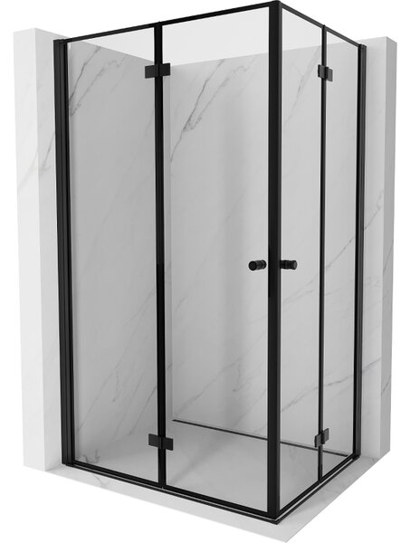 Mexen Mist-F Duo cabină de duș pliabilă stânga 110 x 90 cm, ramă neagră, negru - 8A6-110L-090P-70-70