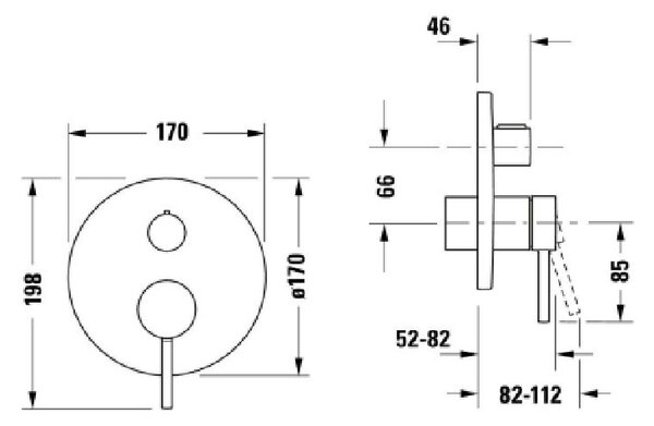 Duravit Circle baterie cadă-duș ascuns crom CE4210012010