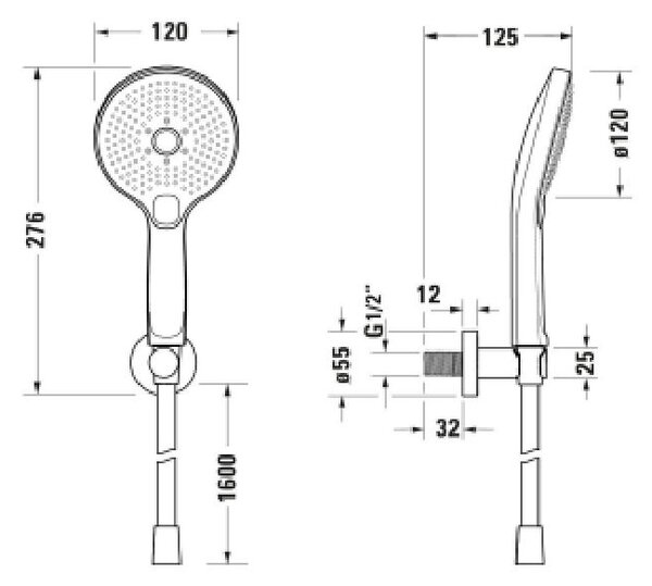 Duravit Universal set de duș perete crom UV0712001005