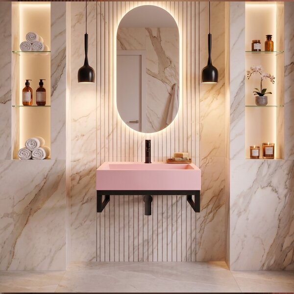 Lavoar pentru blat GOYA PINK 50CM + Cadru