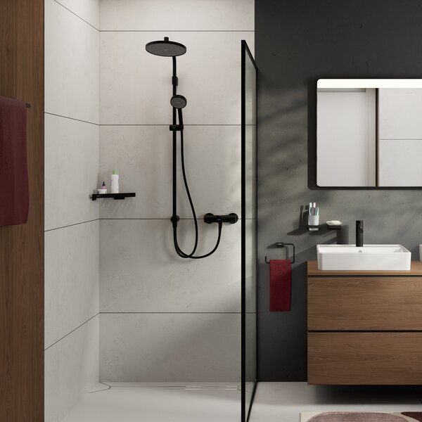 Hansgrohe Activera S set de duș perete cu duș de ploaie negru 28074670