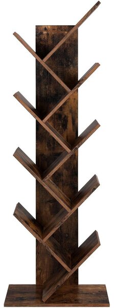 Raft de cărți, raft în picioare, maro rustic 50x25x141cm