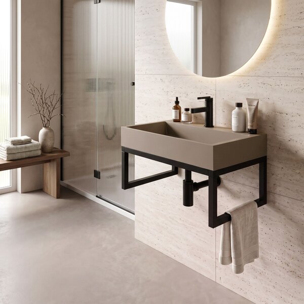 Lavoar din compozit Rea GOYA TAUPE 50CM + Cadru