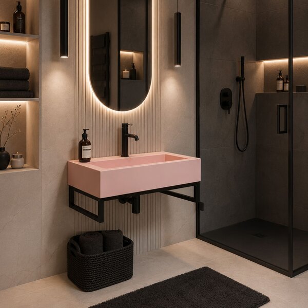 Lavoar pentru blat GOYA PINK 60CM + Cadru