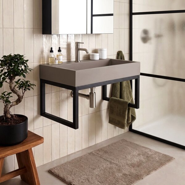 Lavoar din compozit Rea GOYA TAUPE 60CM + Cadru