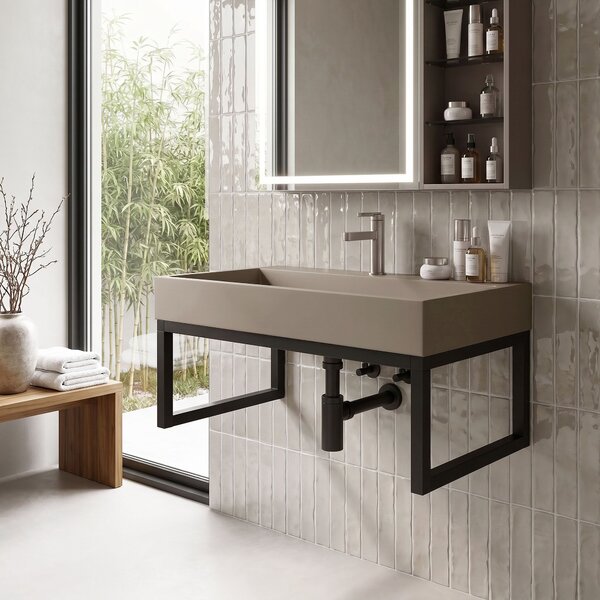 Lavoar din compozit Rea GOYA TAUPE 70CM + Cadru