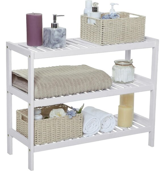 Raft depozitare pantofi3 niveluri, alb 70x26x55cm