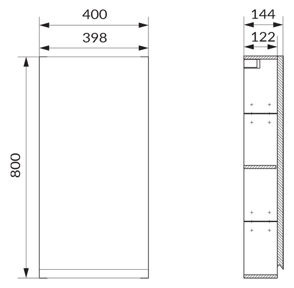 Cersanit Moduo dulap 40x14.4x80 cm cu oglinda bej S590-108-DSM
