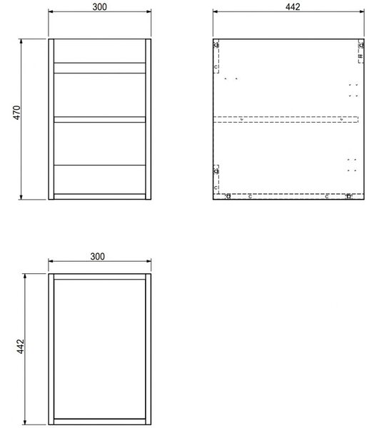 Mexen Box-A corp dulap sub lavoar 30 cm, alb lucios - 91AX1-0300-470-1-00