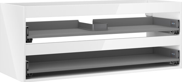 Mexen Box-A, dulap suspendat 120 cm, 2 sertare, alb lucios, 91AX0-1200-470-2-00