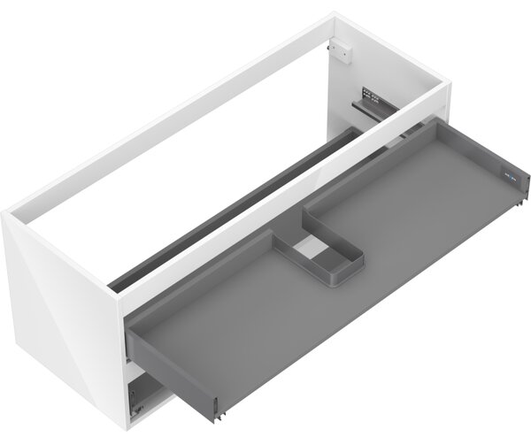 Mexen Box-A, dulap suspendat 120 cm, 2 sertare, alb lucios, 91AX0-1200-470-2-00